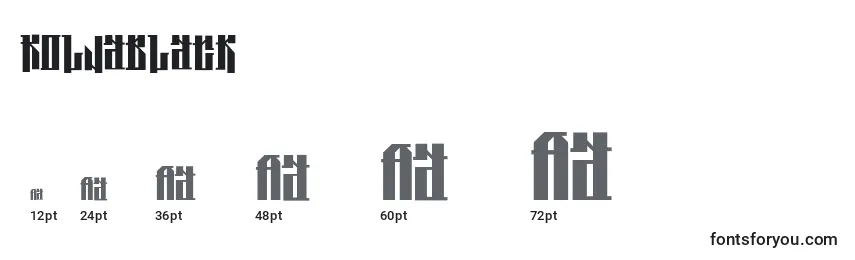 KoljaBlack Font Sizes