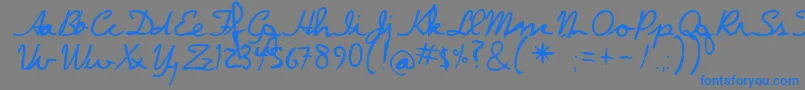 Dpscript Font – Blue Fonts on Gray Background