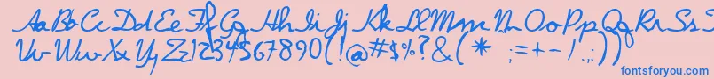 Dpscript Font – Blue Fonts on Pink Background
