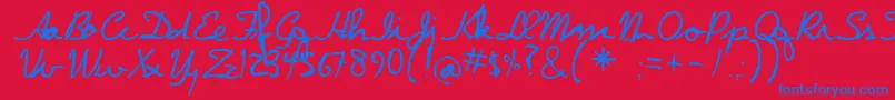 Dpscript Font – Blue Fonts on Red Background