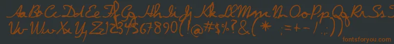 Dpscript Font – Brown Fonts on Black Background