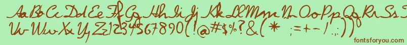 Dpscript Font – Brown Fonts on Green Background