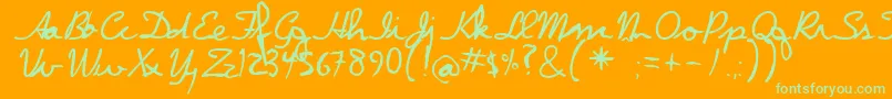 Dpscript Font – Green Fonts on Orange Background