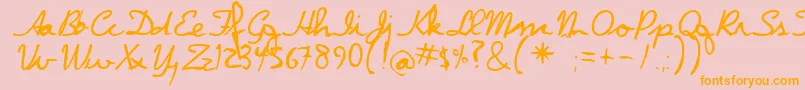 Dpscript Font – Orange Fonts on Pink Background