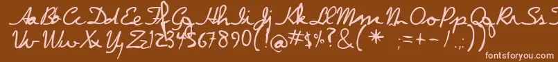 Dpscript Font – Pink Fonts on Brown Background