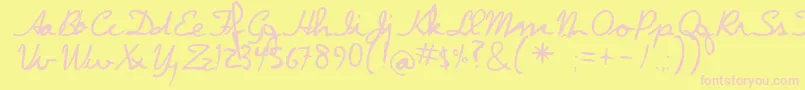 Dpscript Font – Pink Fonts on Yellow Background