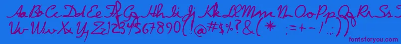 Dpscript Font – Purple Fonts on Blue Background
