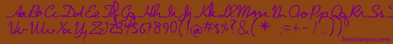Dpscript Font – Purple Fonts on Brown Background