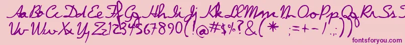 Dpscript Font – Purple Fonts on Pink Background