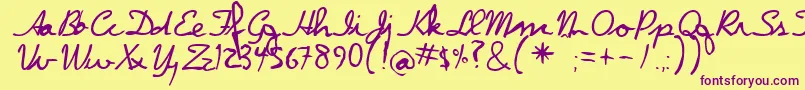 Dpscript Font – Purple Fonts on Yellow Background
