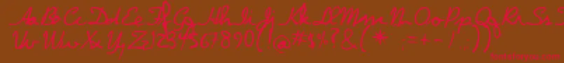 Dpscript Font – Red Fonts on Brown Background
