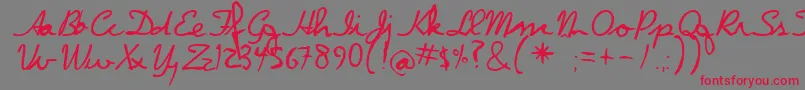 Dpscript Font – Red Fonts on Gray Background