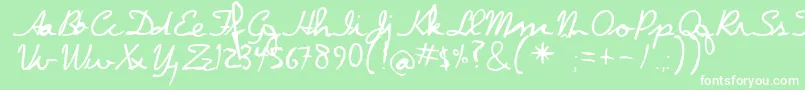 Dpscript Font – White Fonts on Green Background
