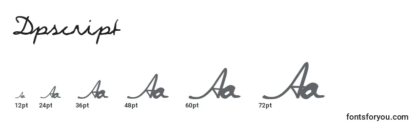 Dpscript Font Sizes