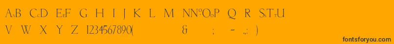 Newtunian-Schriftart – Schwarze Schriften auf orangefarbenem Hintergrund