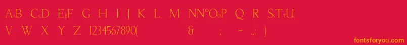 Newtunian Font – Orange Fonts on Red Background