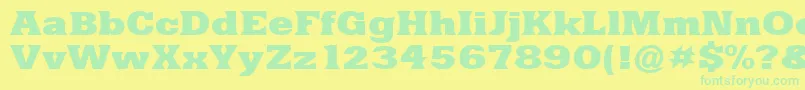 Police YacimientoExtraboldEx – polices vertes sur fond jaune