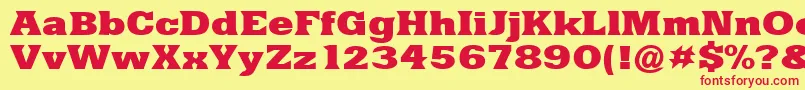 YacimientoExtraboldEx-Schriftart – Rote Schriften auf gelbem Hintergrund