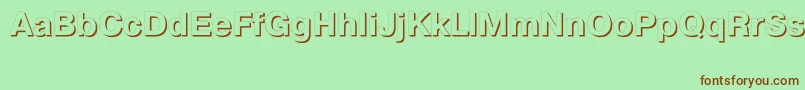 Czcionka Prs75C – brązowe czcionki na zielonym tle