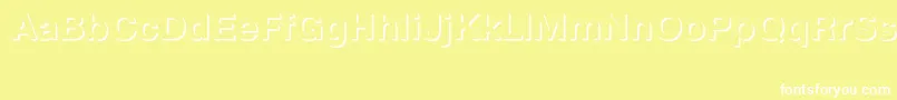 Prs75C-Schriftart – Weiße Schriften auf gelbem Hintergrund