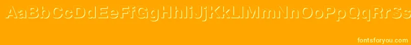 Prs75C-Schriftart – Gelbe Schriften auf orangefarbenem Hintergrund