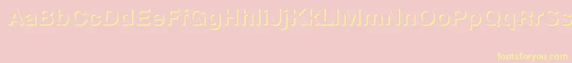 Prs75C-Schriftart – Gelbe Schriften auf rosa Hintergrund