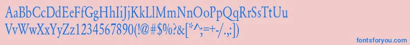 Шрифт YearlindNormalCondensed – синие шрифты на розовом фоне