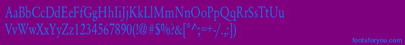 フォントYearlindNormalCondensed – 紫色の背景に青い文字