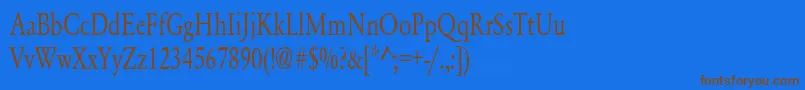 Шрифт YearlindNormalCondensed – коричневые шрифты на синем фоне