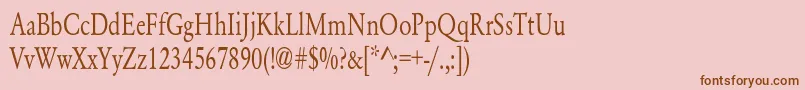 YearlindNormalCondensed-fontti – ruskeat fontit vaaleanpunaisella taustalla