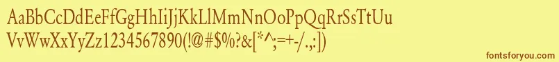 Шрифт YearlindNormalCondensed – коричневые шрифты на жёлтом фоне