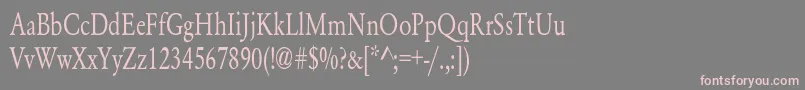 フォントYearlindNormalCondensed – 灰色の背景にピンクのフォント