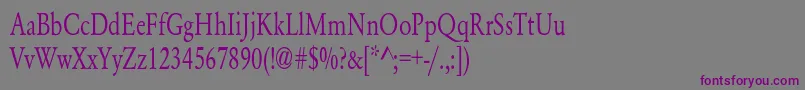 Шрифт YearlindNormalCondensed – фиолетовые шрифты на сером фоне