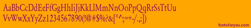 フォントYearlindNormalCondensed – オレンジの背景に紫のフォント