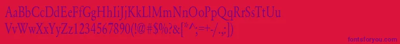 Шрифт YearlindNormalCondensed – фиолетовые шрифты на красном фоне