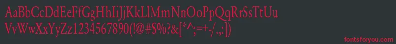 フォントYearlindNormalCondensed – 黒い背景に赤い文字