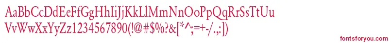 YearlindNormalCondensed-fontti – punaiset fontit valkoisella taustalla