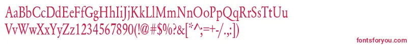 フォントYearlindNormalCondensed – 白い背景に赤い文字