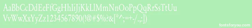 Шрифт YearlindNormalCondensed – белые шрифты на зелёном фоне
