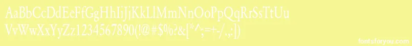 フォントYearlindNormalCondensed – 黄色い背景に白い文字