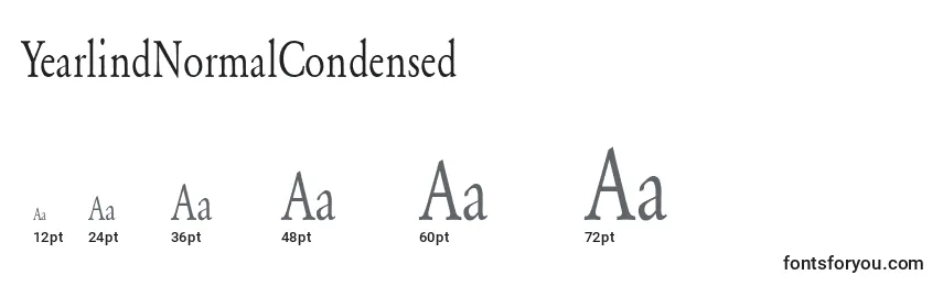 YearlindNormalCondensed Font Sizes