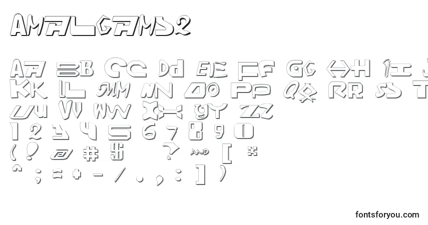 A fonte Amalgams2 – alfabeto, números, caracteres especiais