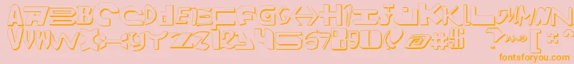 Amalgams2-Schriftart – Orangefarbene Schriften auf rosa Hintergrund