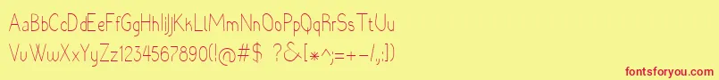 Шрифт Raradolorlight – красные шрифты на жёлтом фоне