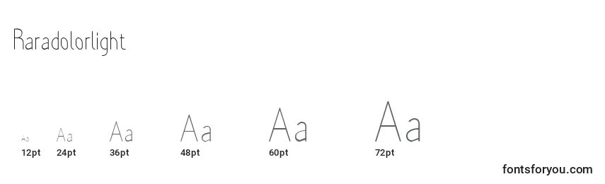 Raradolorlight Font Sizes