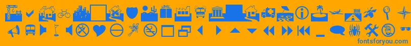 WebsByMalre Font – Blue Fonts on Orange Background