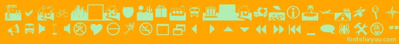 Шрифт WebsByMalre – зелёные шрифты на оранжевом фоне