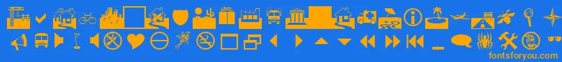 Saiba mais sobre a fonte WebsByMalre Fonte WebsByMalre – fontes laranjas em um fundo azul