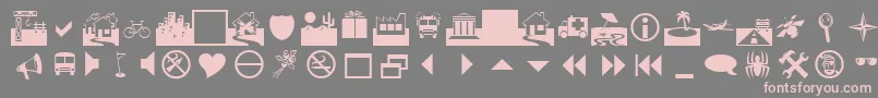 Fonte WebsByMalre – fontes rosa em um fundo cinza
