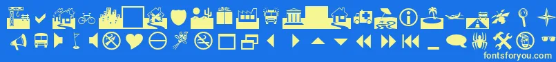WebsByMalre Font – Yellow Fonts on Blue Background